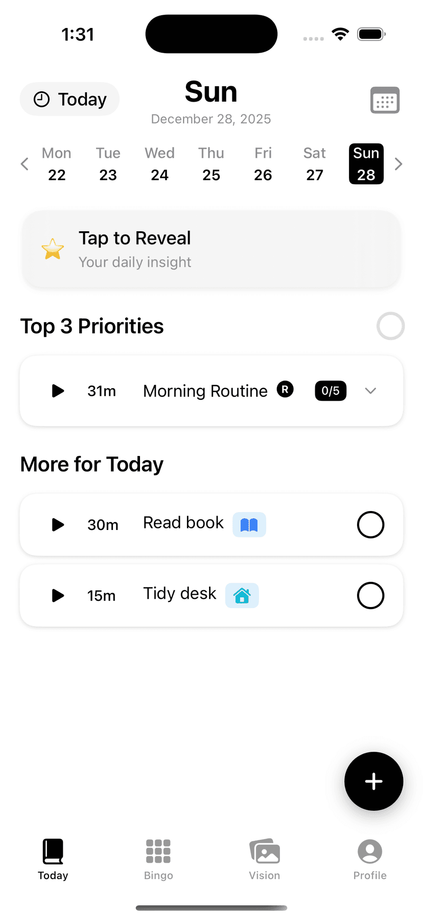 Today View in Prompto